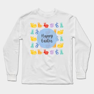 Happy Easter pattern bunnies Long Sleeve T-Shirt